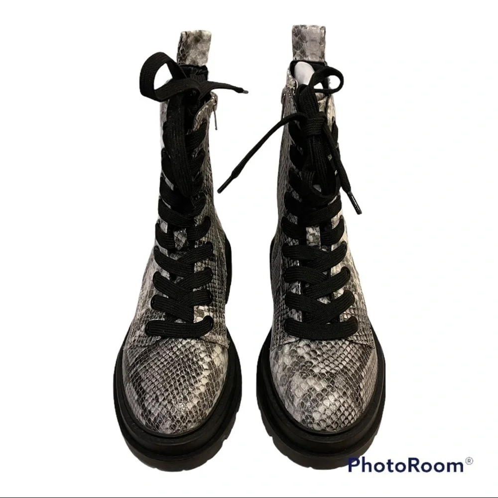 DOLCE VITA Flume Snakeskin Combat Boots - Picture 5 of 9